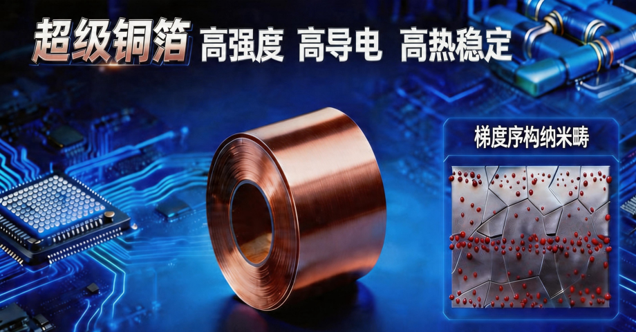 金屬所實(shí)現(xiàn)超高強(qiáng)、高導(dǎo)與高熱穩(wěn)定“超級銅箔”，序構(gòu)金屬再獲突破